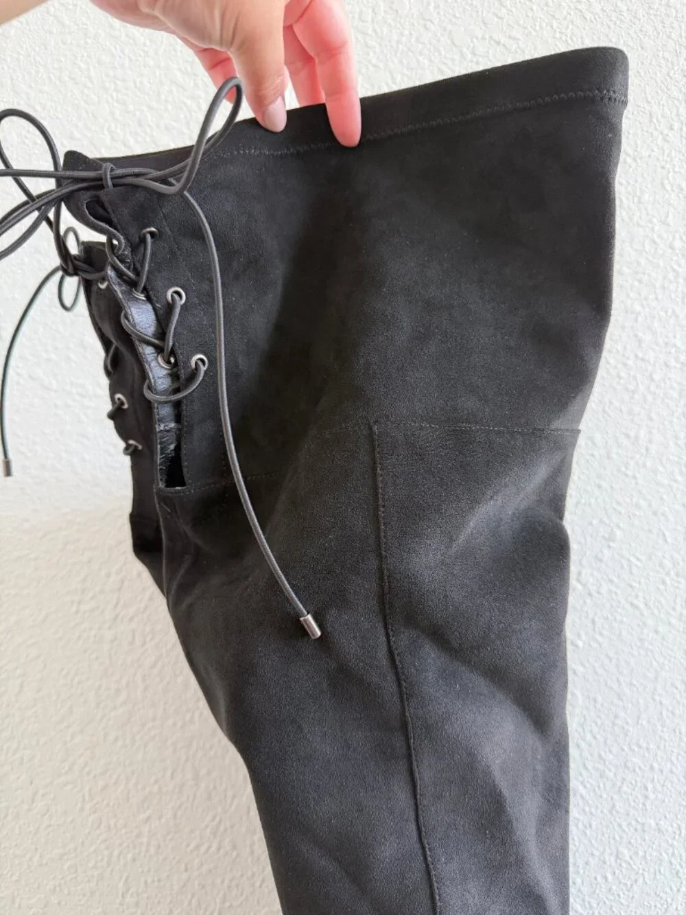 Torrid Black Faux Suede Over the Knee Heel Boot - Size 11WW